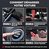 ACEZUK Booster Batterie Voiture 8000A, 150PSI Gonfleur Pneus Voiture, Démarreur avec Compresseur à Air, 12V Jump Starter pour Véhicule(Tout Gaz ou 10L Diesel), 400 Lumens LED - 9