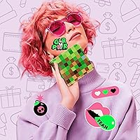 Vista 72 de Cartera de cuero de dibujos animados para mujer, c-mármol azul, Lindo