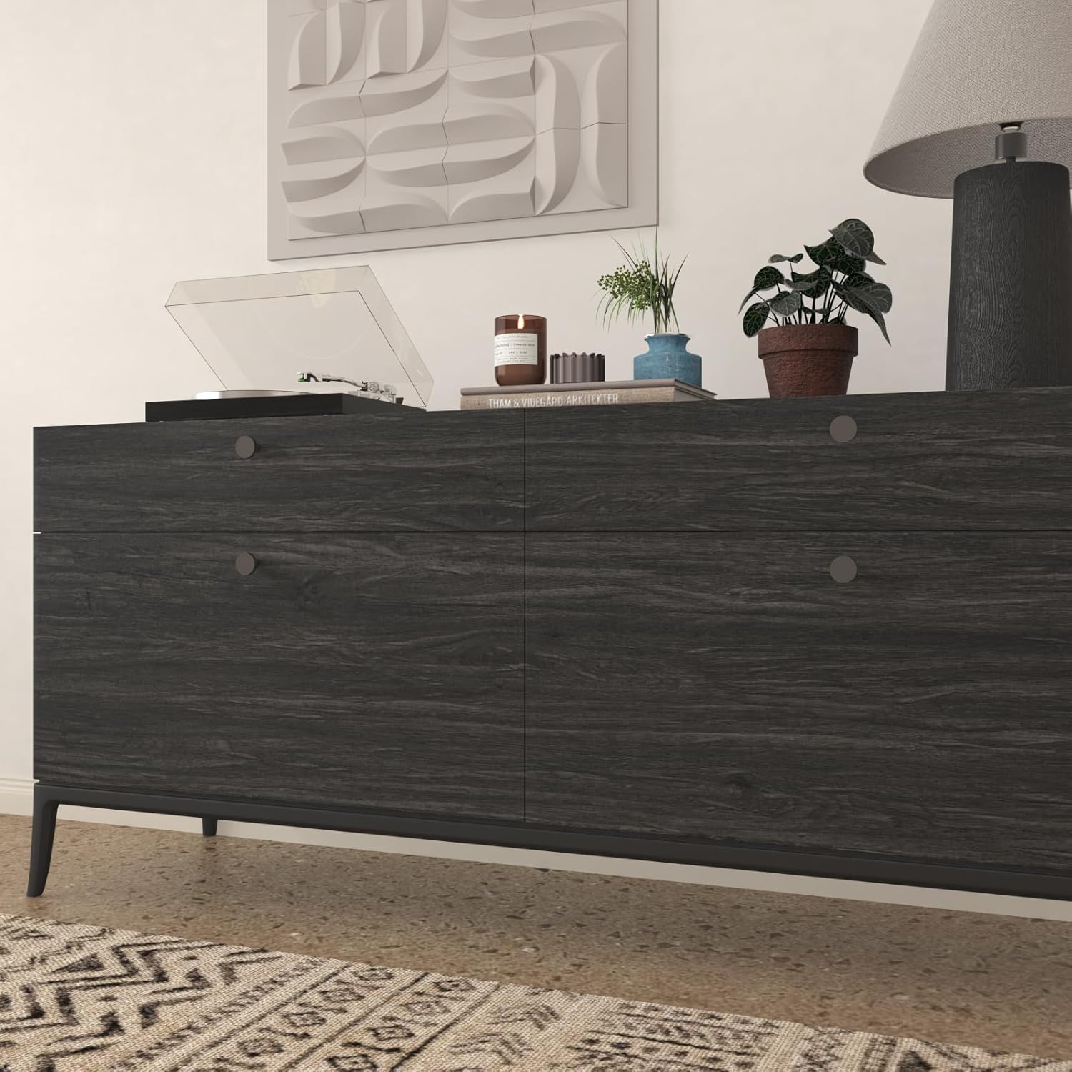 VaryPaper 15.7"x78.7" Dark Grey Brown Wood Grain Contact Paper Peel and Stick Wood Wallpaper for Bedroom Removable Waterproof Self Adhesive Wood Vinyl Wrap for Cabinets Countertops Desk Furniture