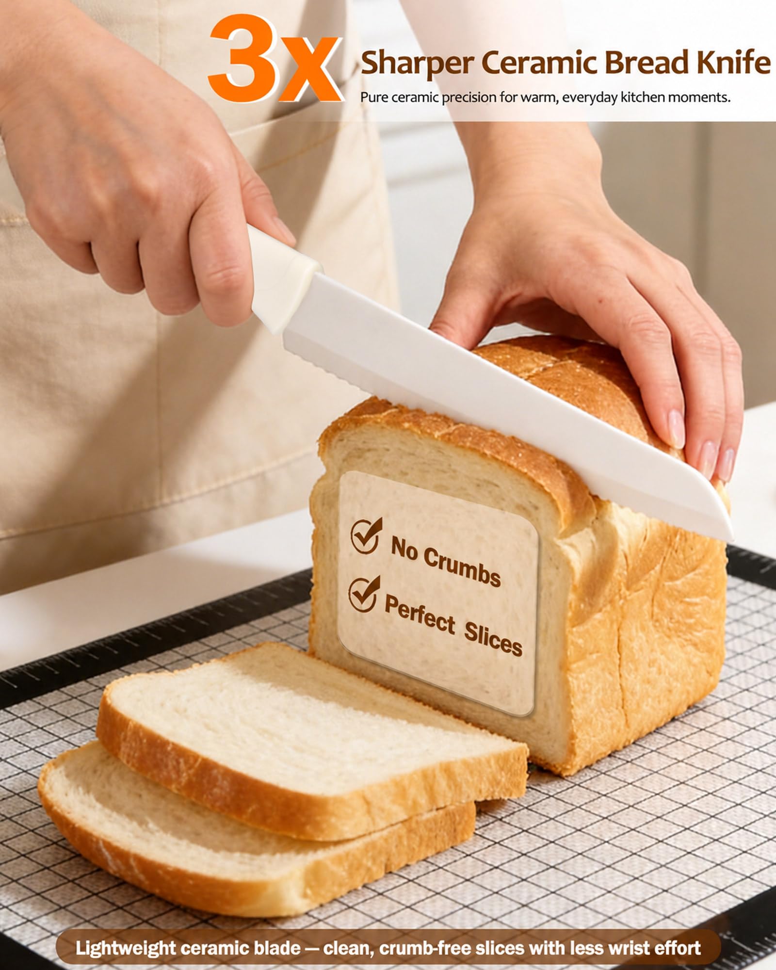 Ceramic Bread Knife - Slice Sourdough Like a Pro -4
