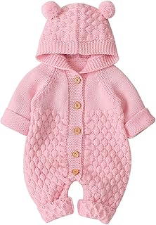 Ziyunlong Baby Boy Romper Girls Bodysuit Knitted Hooded Jumpsuit Newborn Kids Cu - Compare price