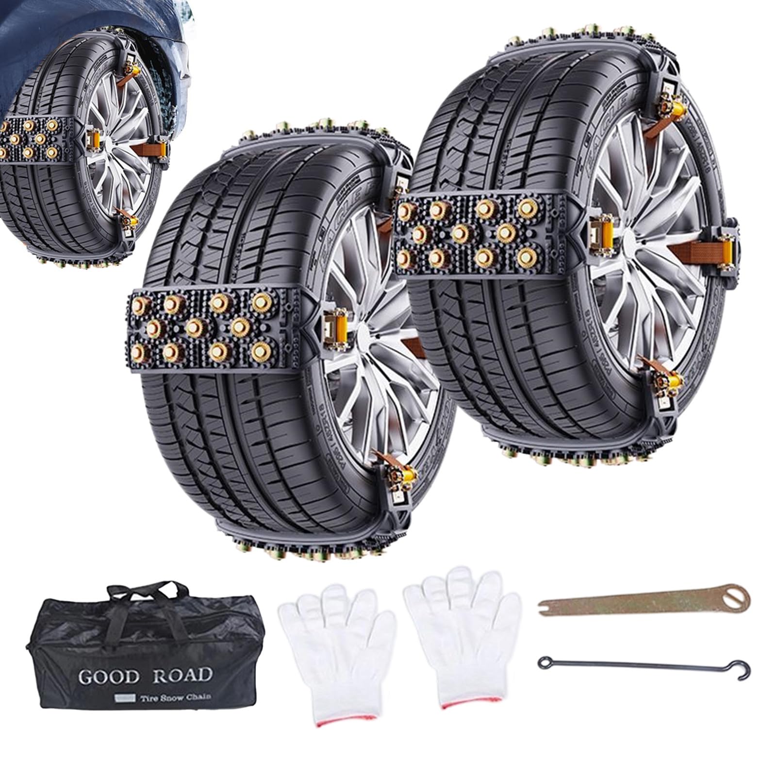 Catene Da Neve Montaggio In 5 Secondi Trazione Antiscivolo | Compatibili Con Cerchi 165-265 Mm Catene Antiscivolo Pneumatici Camion Per Neve Fango Sabbia Ghiaccio SUV Inverno