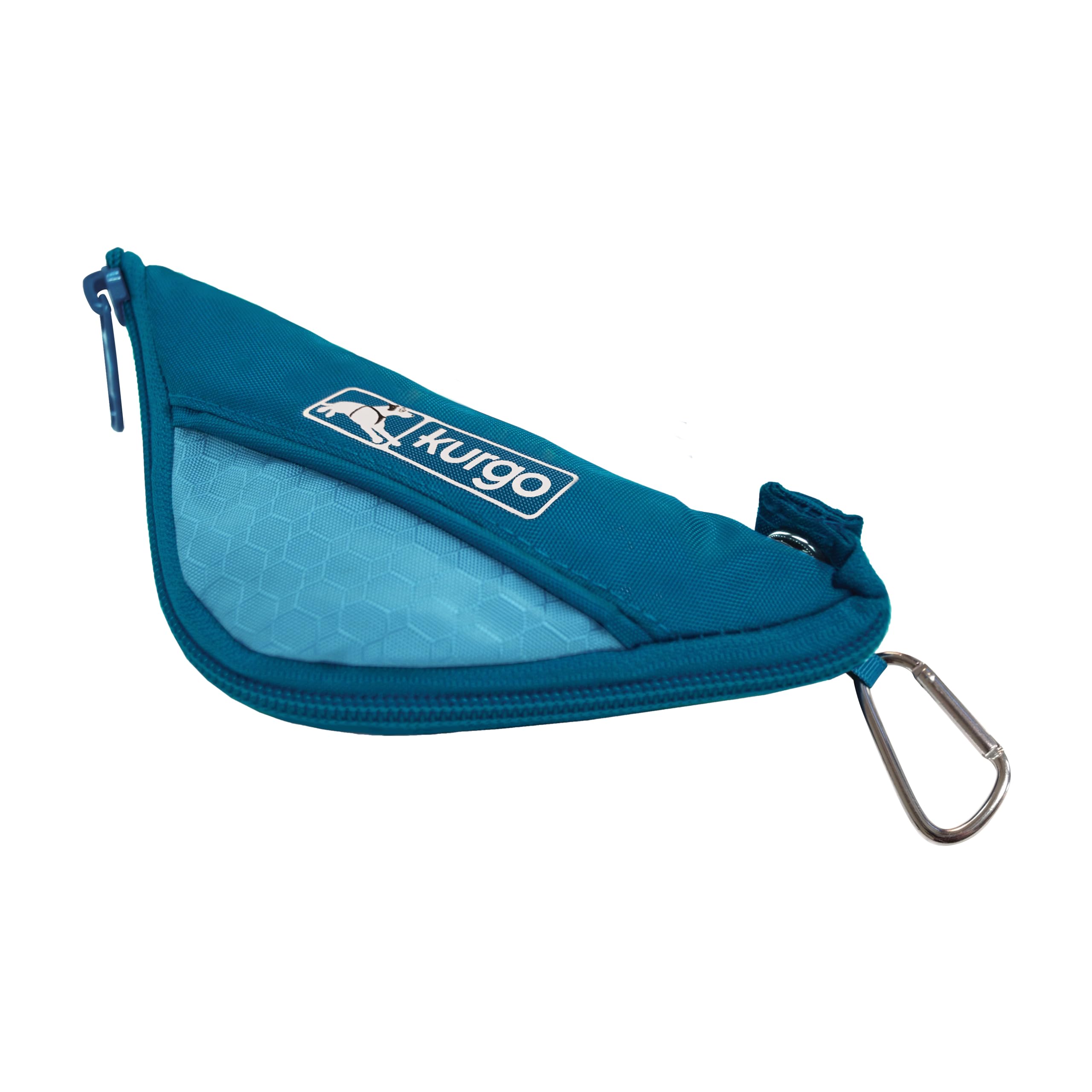 Kurgo Zippy Bowl, składana miska podróżna dla psa na jedzenie i wodę z karabińczykiem, nie zawiera BPA, mieści 1,4 l, niebieska (Coastal Blue)