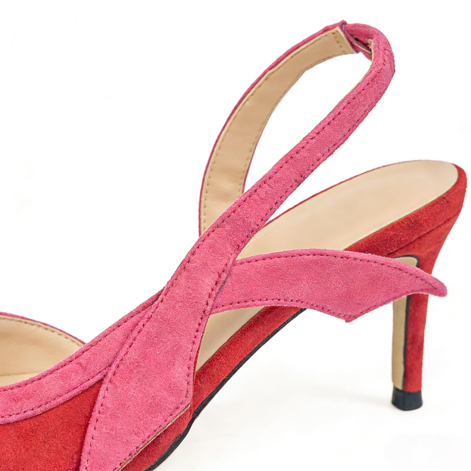 Damskie czółenka z zamkniętymi palcami obcas kotek 6 cm zamszowe dwa kolory buty biurowe wygodne eleganckie francuskie buty damskie stabilne buty na co dzień