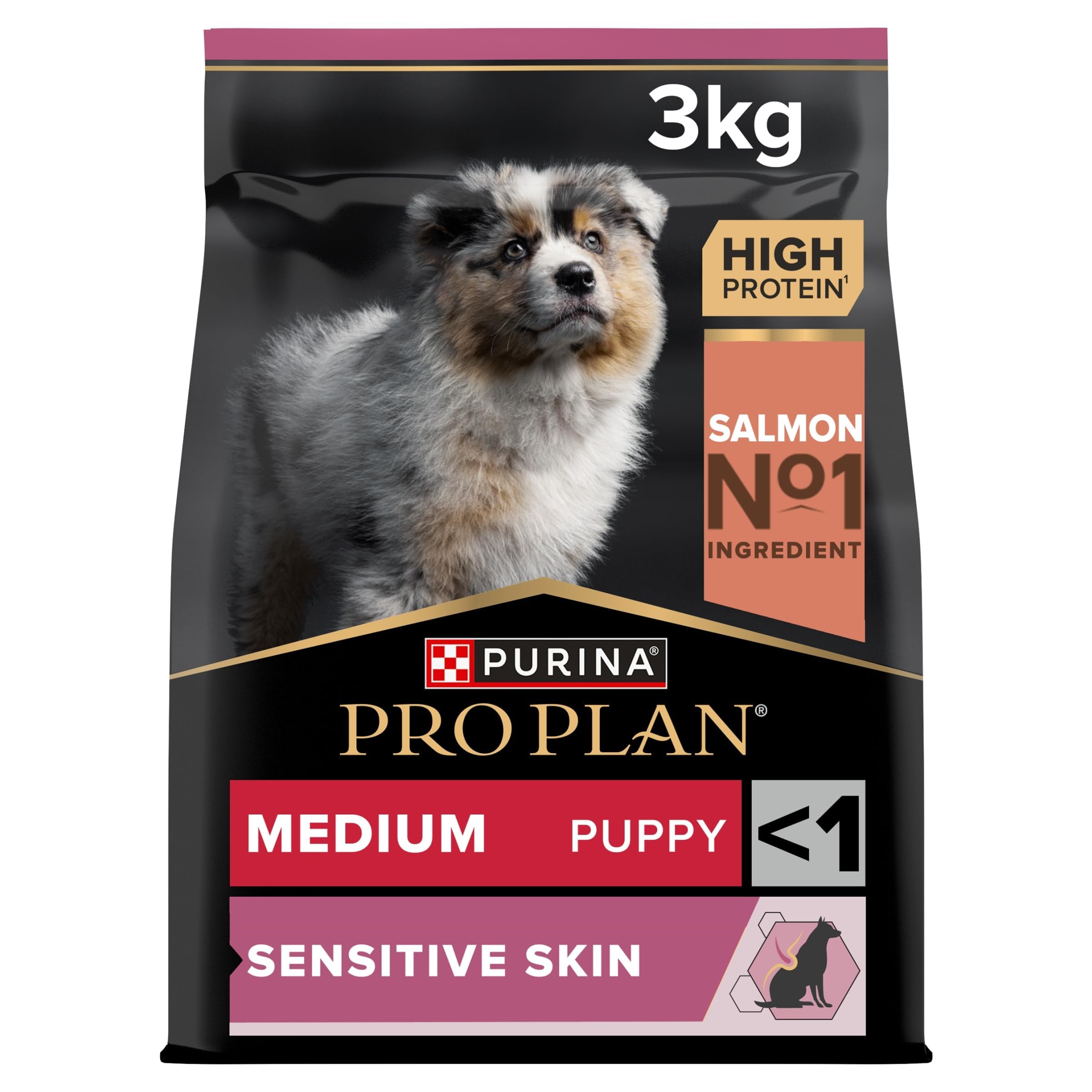 PRO PLAN® Medium Puppy Sensitive Skin Dry Dog Food with Salmon 3kg , Packaging May Vary