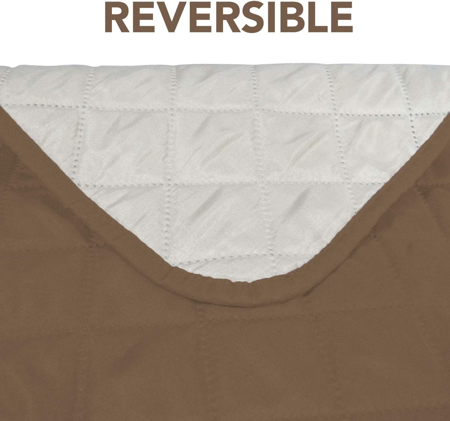 PureFit Reversible Sofa Cover Water Resistant Recliner Couch Cover, Machine Washable Furniture Cover with Adjustable Strap for Dogs, Pets (Recliner, Camel/Ivory)