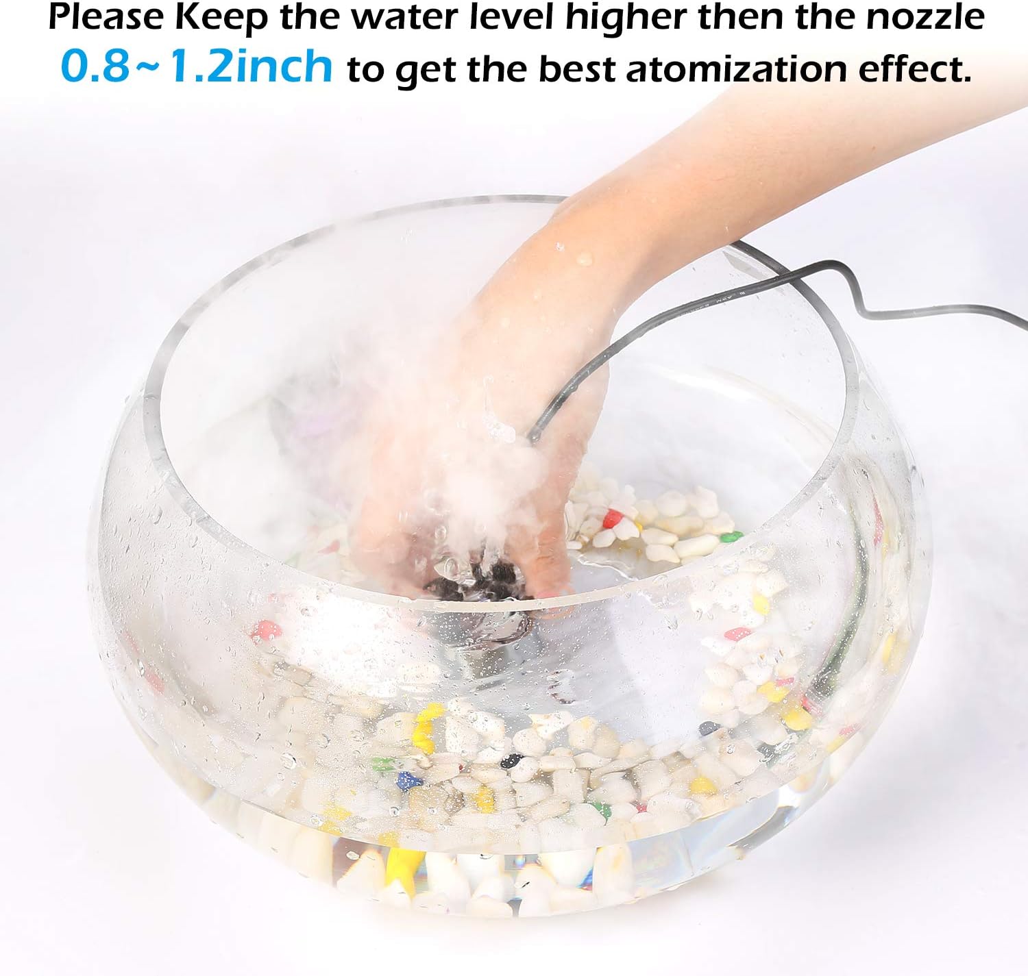 FITNATE Mist Maker, Upgrade Fogger Water Fountain Pond Fog Machine Atomizer Air Humidifier for Hollowen,with Fogger Ceramics Discs Tools : Patio, Lawn & Garden