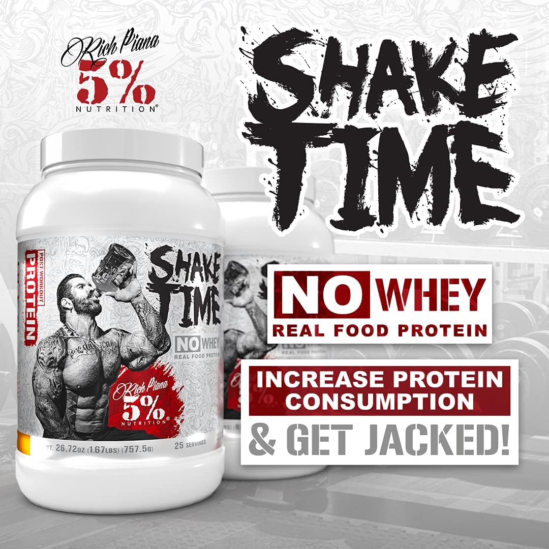 5% Nutrition Rich Piana Shake Time | No-Whey 26G Animal Based Protein Drink | Grass-Fed Beef, Chicken, Whole Egg | No Sugar, Dairy, or Soy (Chocolate) : Health & Household