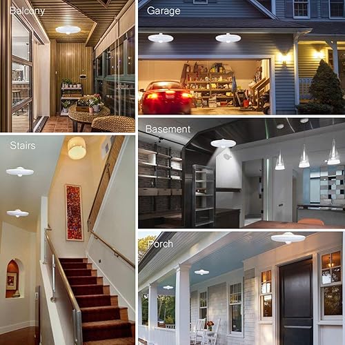 Miniatura 2 de Bombillas con sensor de movimiento, 18 W (equivalente a 150 W) E26 1500 lúmenes, detector de movimiento, lámpara LED de techo del atardecer al