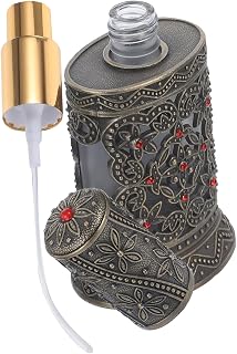Zerodeko Frasco De Perfume Mini Perfume De Viagem Perfume Dubai Frasco De Essência De Perfume Frascos De Perfume Frasco De Fragrância Vazio Vidro Vintage Frasco De Liga Perfume Egípcio