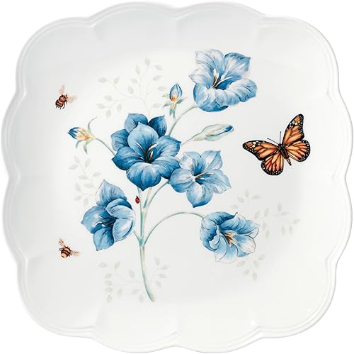 Lenox Butterfly Meadow - Plato llano cuadrado, 7.16, multicolor