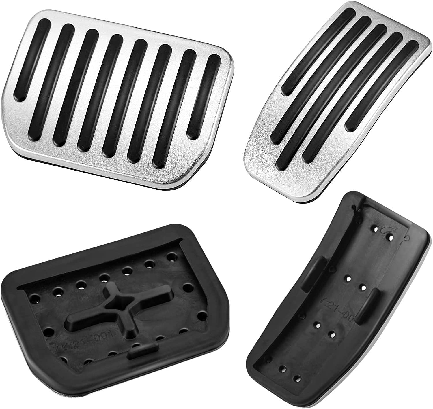 REVHQFoot Pedals Pads for Tesla Model 3 Model Y Aluminum Pedal Covers Accessories, Non-Slip Performance Accelerator & Brake Pedal Pads Kit