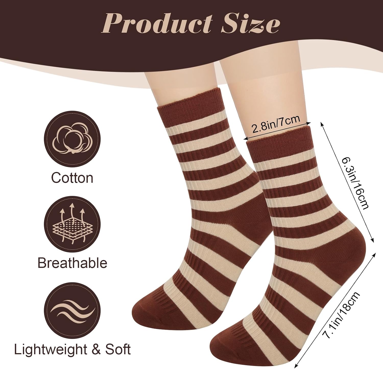 5 Pairs Retro Colorful Striped Socks Women All-Season Cute Casual Cotton Athletics Crew Cozy Socks for Women