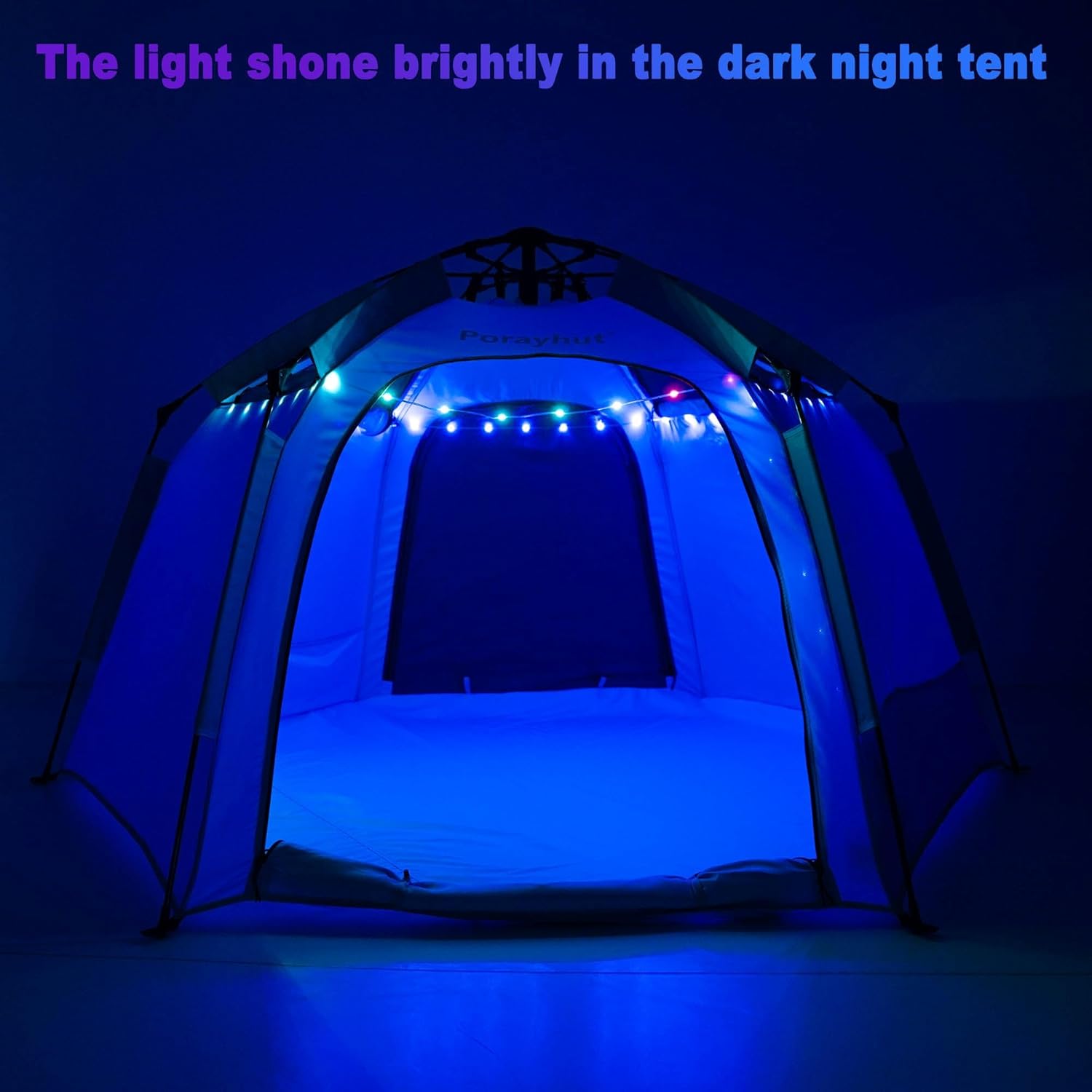 Portable Hexagon Kids Play Tent with LED Strip Lights Indoor Children Play House Easy Set-up Space Tent Dream Tent for Night.4-5 Person Birthday Gifts - Image 9