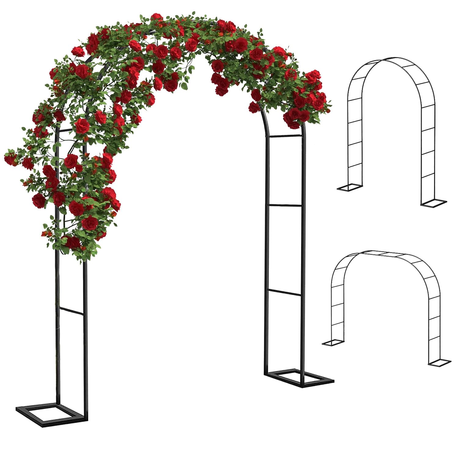 Arco de jardín de metal de 1,2x2,30m con soporte resistente que guía sus plantas trepadoras