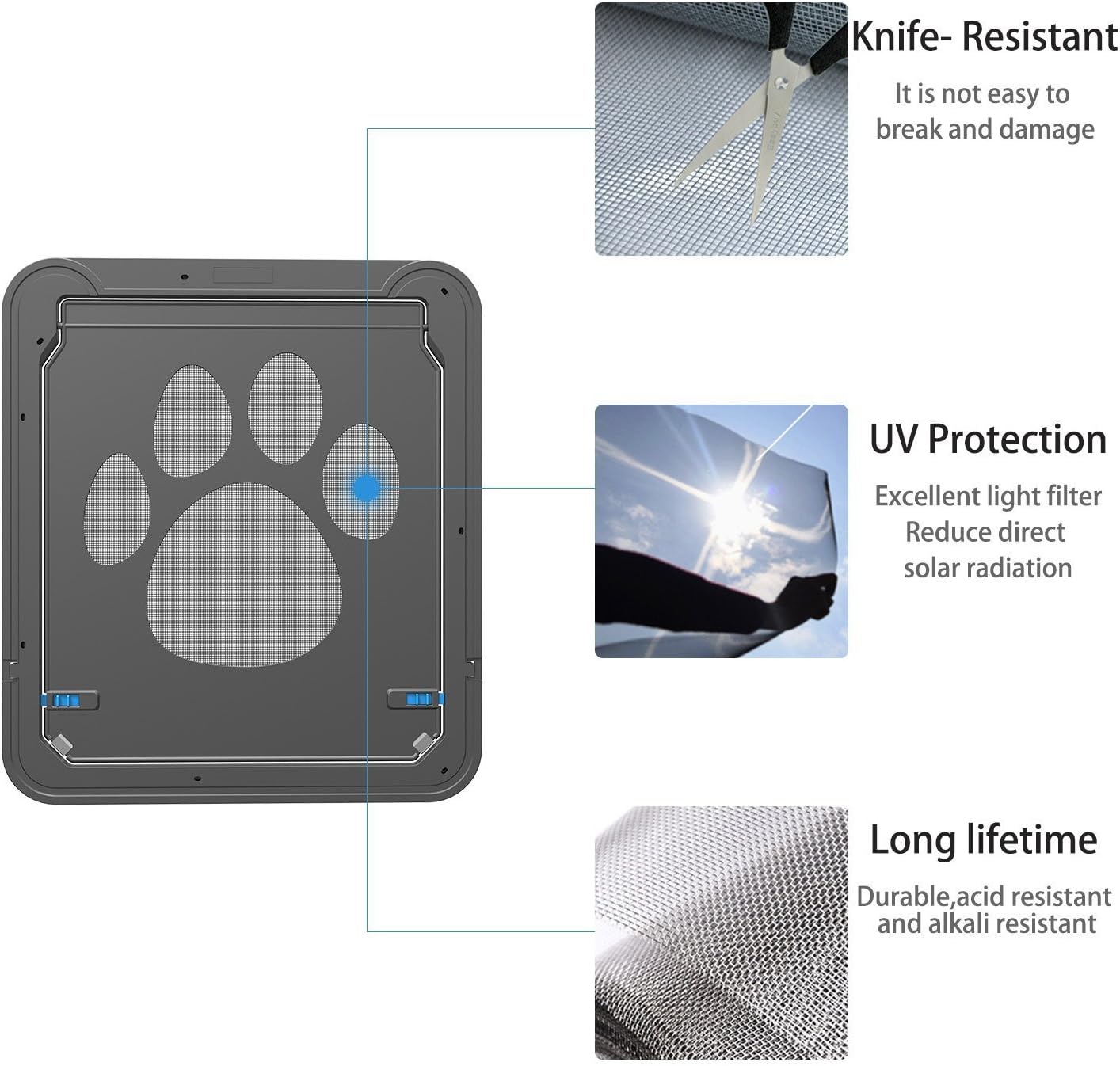 Pet Screen Door Dog Gate with Door Dog Screen Door Automatic Lock