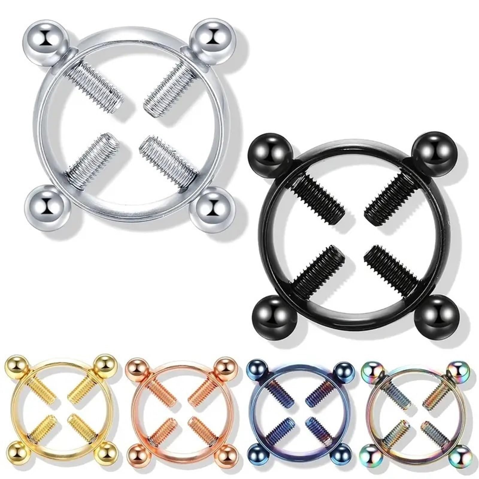 Nipple Clip Clamps Circular Stainless Steel Clamp Adjustable - Want It All Nipple Clip Clamps Circular Stainless Steel Clamp Adjustable - Want It All