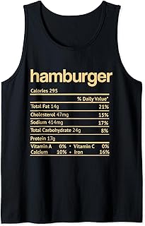 Hamburger Nutrition Facts Funny Thanksgiving Christmas Food Tank Top