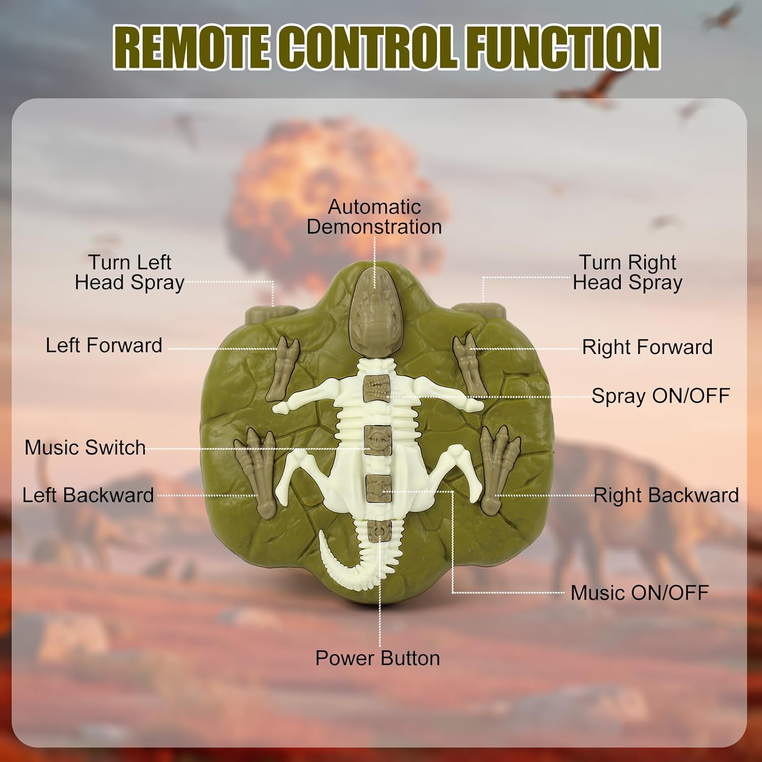 Remote Control Walking Dinosaur for Kids - Best Birthday Gift for Boys 3-5, 5-7, 8-12 Years Old, 2.4GHz Interactive Dino Toy with Roaring, Lights and Spray