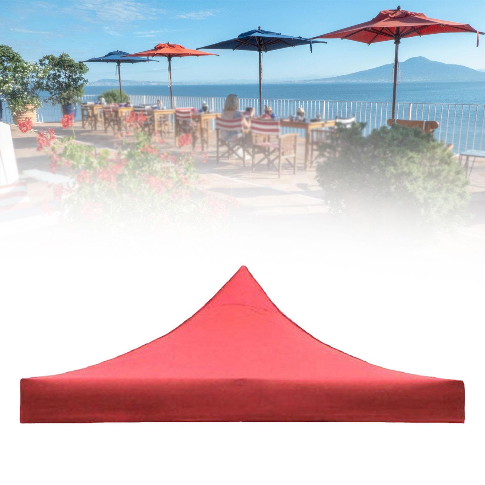 Tente Toit Housse Rechange Oxford Protection Intempéries Transportable pour Camping Loisirs Jardins Plages Convient Aux Activités En Plein Air, Rouge, 2.9mx2.9m