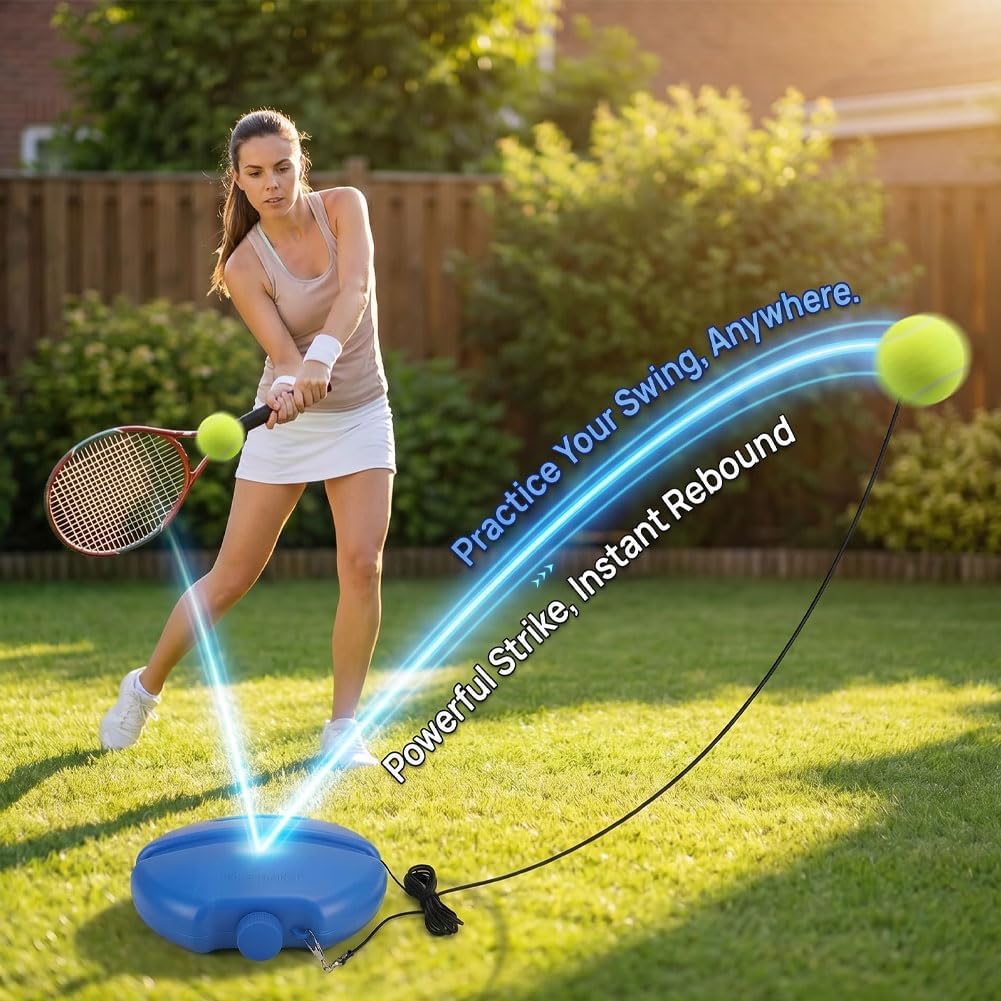 Solo Tennis Trainer Rebound Ball with String, Tennis Practice Rebounder, Portable Solo Tennis Practice for Beginners, Self Tennis Trainer for Backyard and Indoor Training