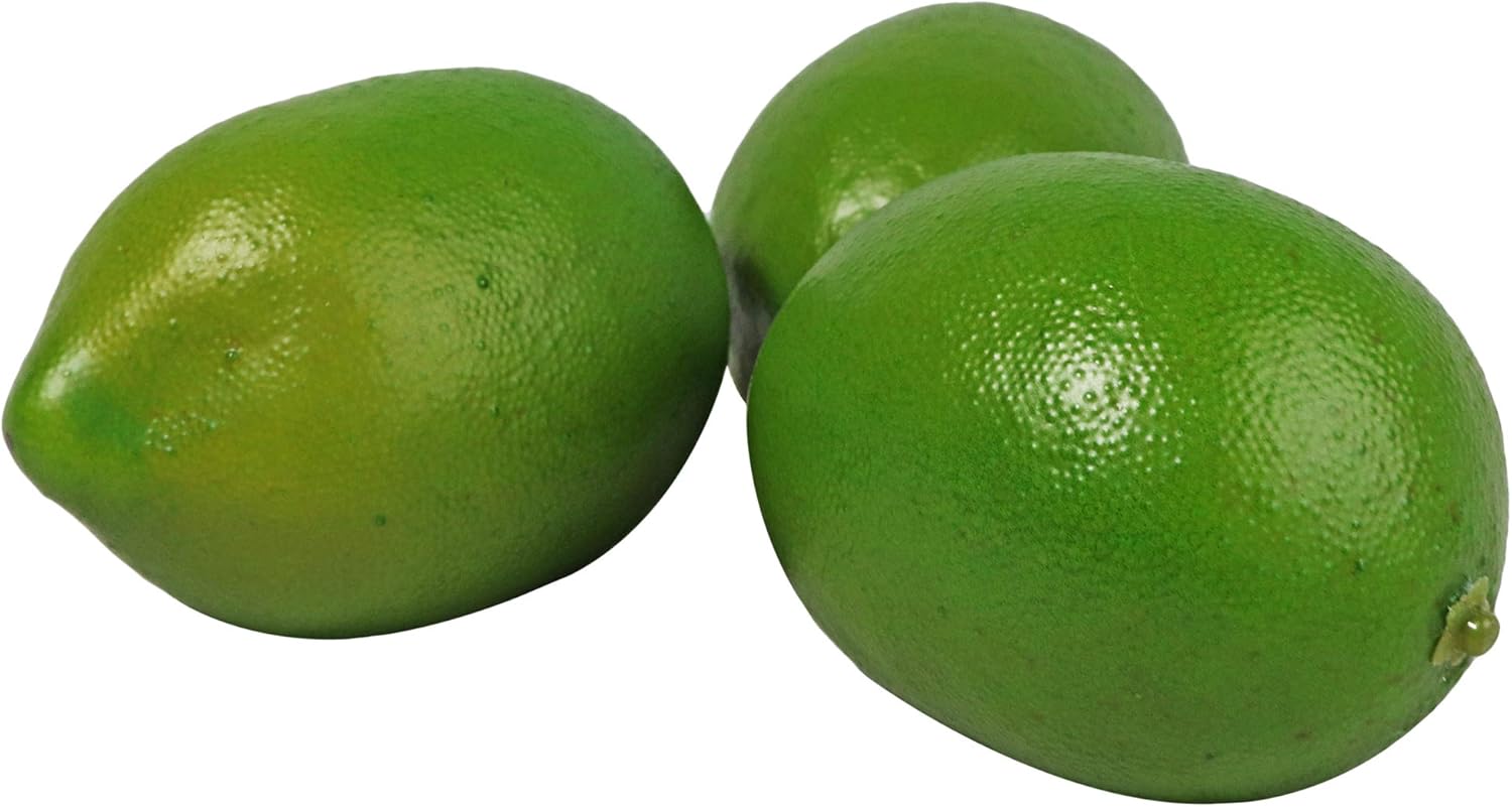 Millennial Essentials Fake Fruit Artificial Realistic Lifelike Decorative Foam Fruits & Vegetables for Hand Made Home, Kitchen, Party Decor (9pcs Green Lemons/Limes)