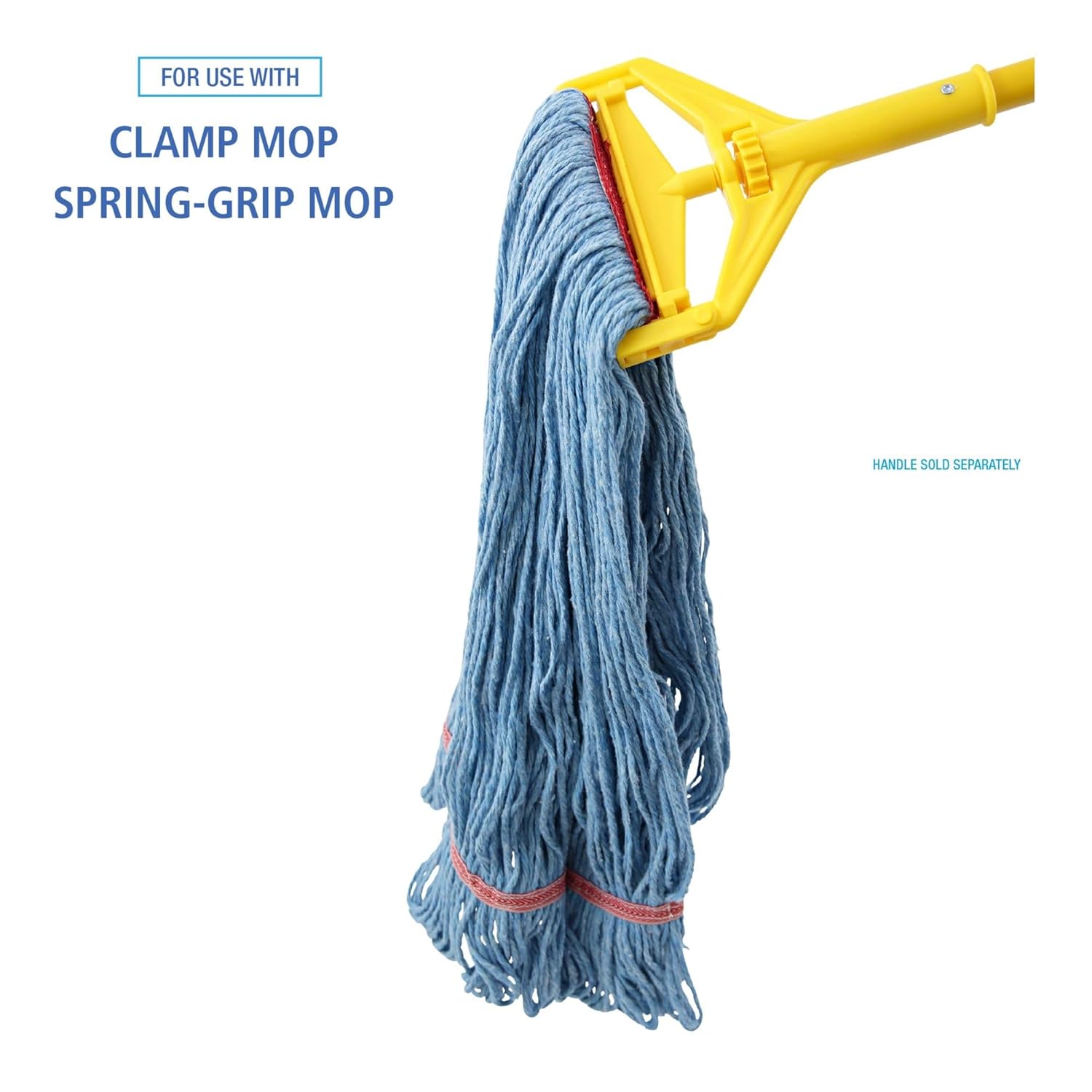 Boardwalk Super Loop Wet Mop Head, Cotton/Synthetic Fiber, 1" Headband, Large Size, Blue, 12/Carton