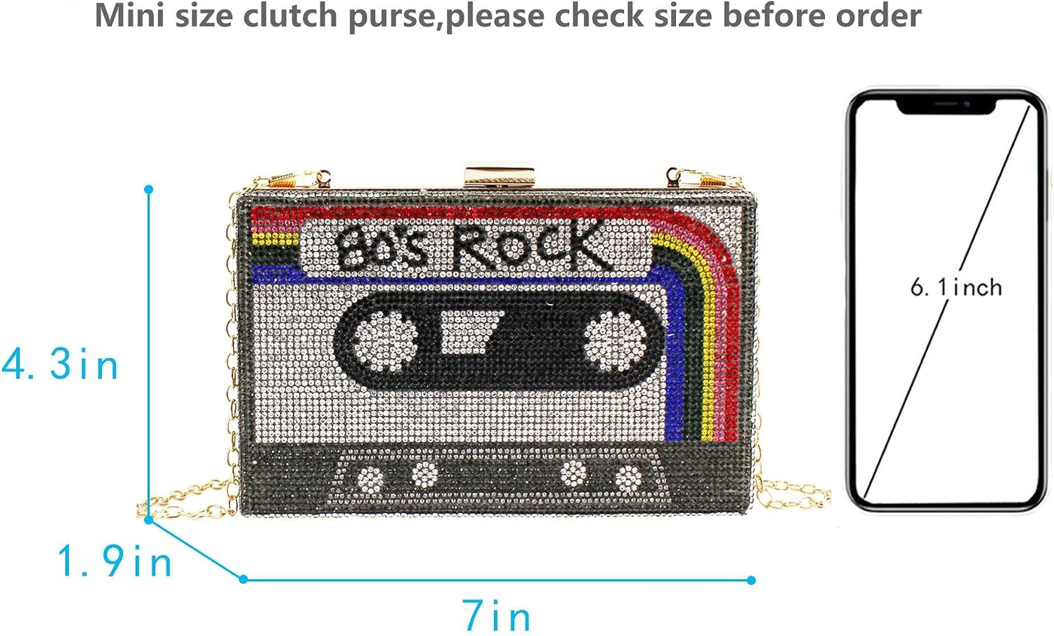Women Retro Radio Tape-shaped Evening Handbag Party Clutch Purse Chain Shoulder Bag