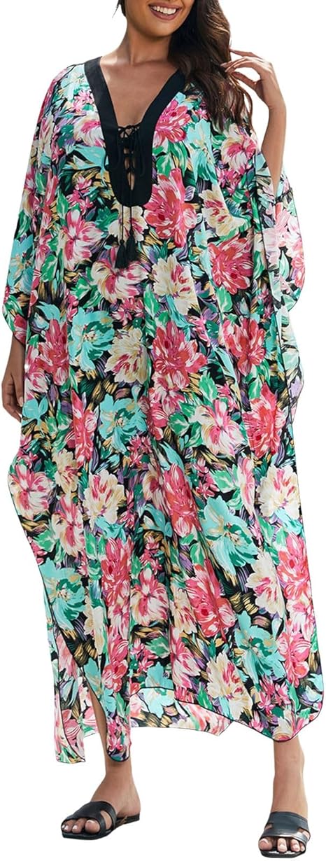 Boho Strandkleid Damen - Spitze Häkel Poncho Als Bikini Cover Up | Luftig & Großgrößen