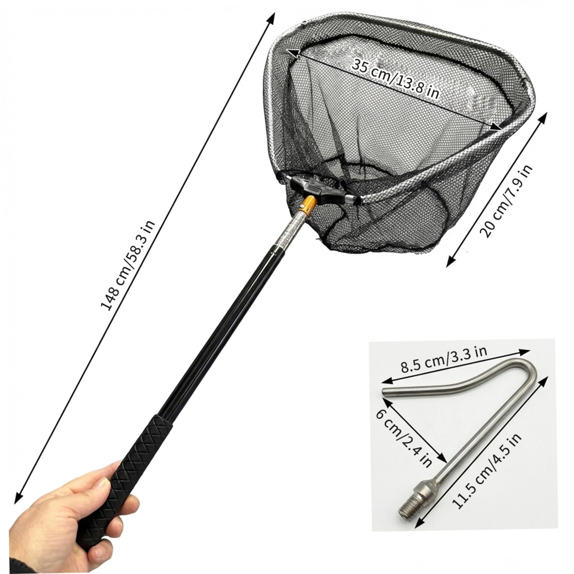 Red para atrapar pollos, red para atrapar pollos, receptor telescópico con extensión de tubo de acero inoxidable, gancho para aves de corral para pájaros, perros y animales pequeños