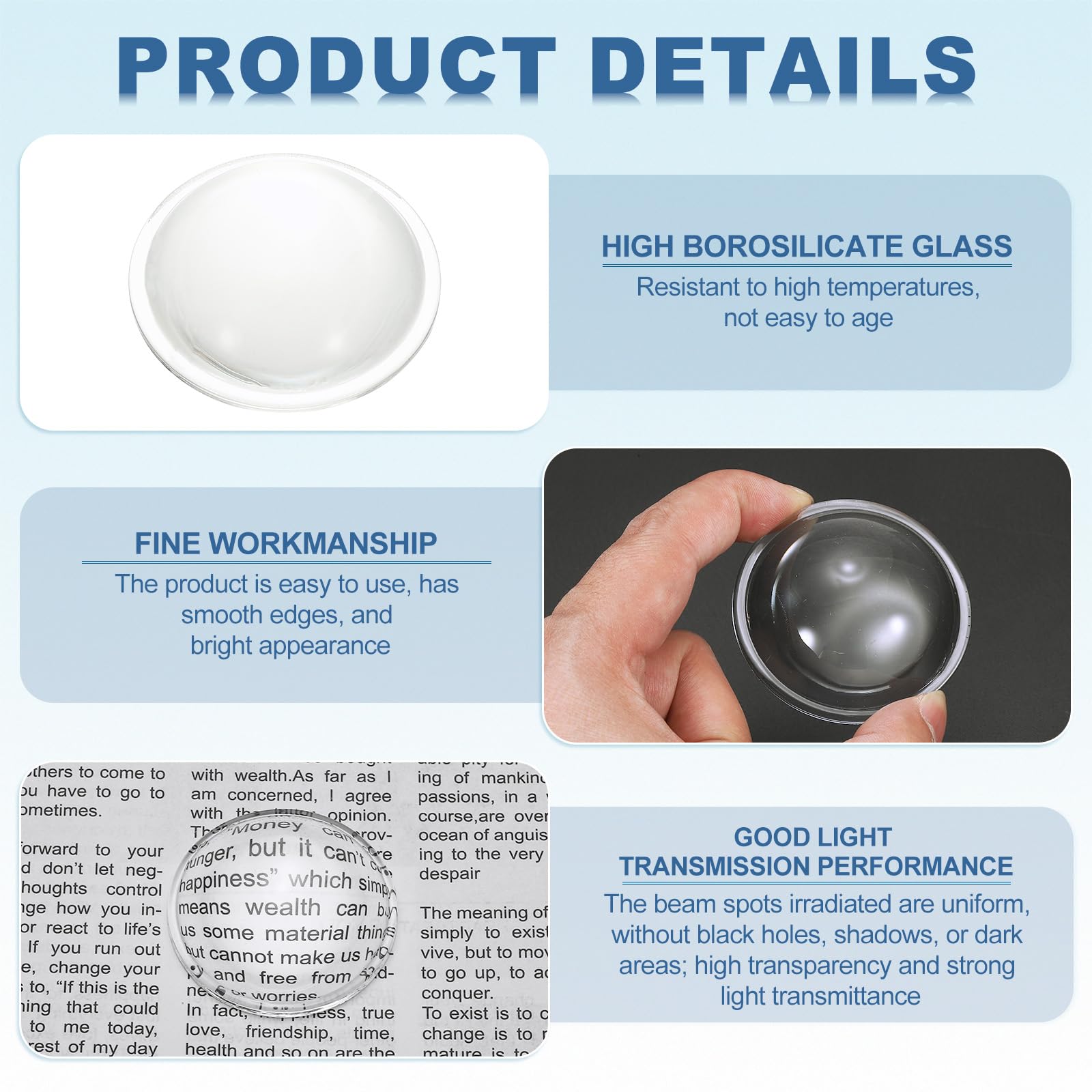 PATIKIL Diameter 54mm Flat Convex Lens - Image 3