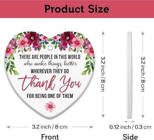 Vista 28 de REWIDPARTY Adorno de recuerdo de agradecimiento – Regalo de agradecimiento para familiares, amigos, profesores – Corazón de cerámica de 3 pulgadas