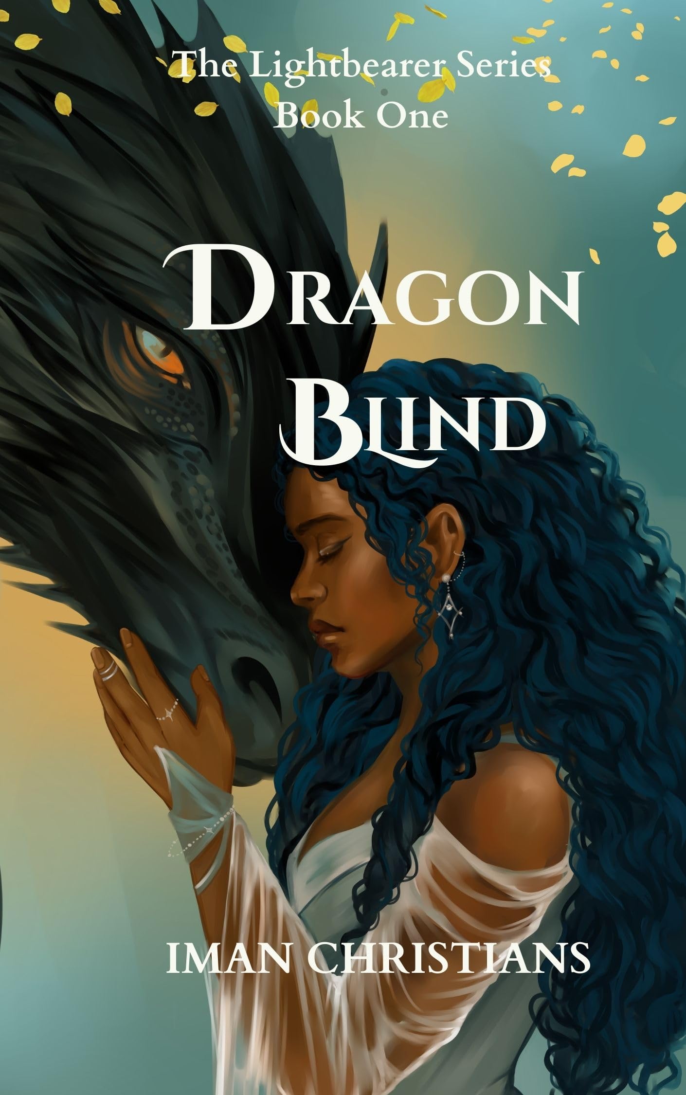 Cover of Dragon Blind: A Black Romantasy of Dragon Bonds, Forbidden Love, and One Woman's Fight to Save a World That Never Wanted Her (The Lightbearer Series Book 1)