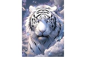 GOGHSCEK DIY White Tiger Diamond Painting Kit