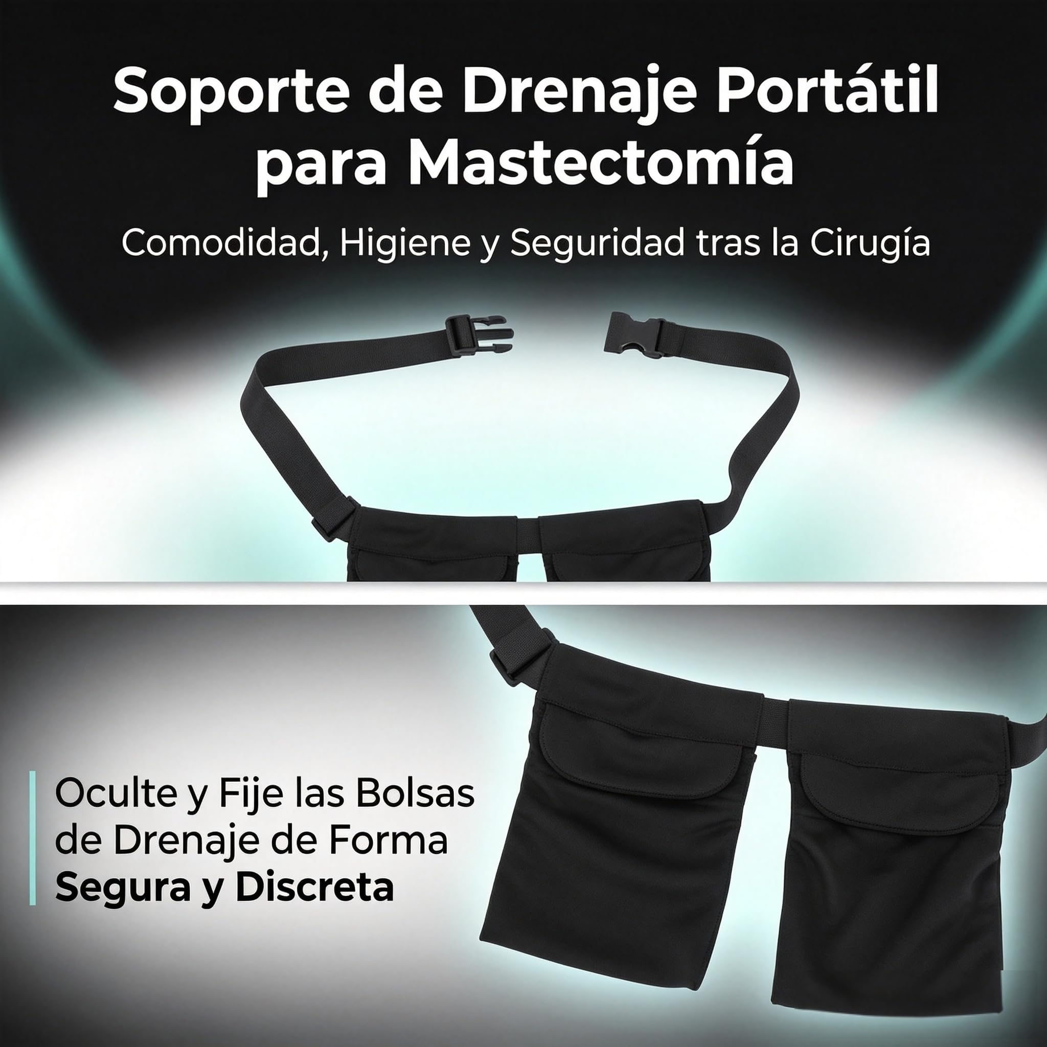 Support de Drainage de Mastectomie réglable Support de Drainage après abdominoplastie, Fournitures de récupération de Mastectomie, Sac De Drainage du Sein Fixation