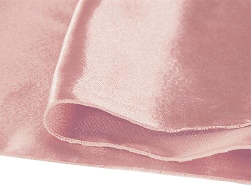 Miniatura 2 de Welmatch - Camino de mesa de satén rosa rubor, 5 piezas para decoración de banquetes de boda, fiesta, evento (rosa rubor, 5)