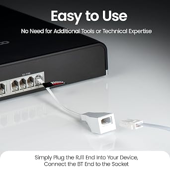 rhinocables RJ11 to BT Socket Adapter - Phone to Ethernet - Universal Compatibility for Phones, Modems, Routers & Printers. Durable Connector for Seamless Calls & Fast Internet (Pack of 1)