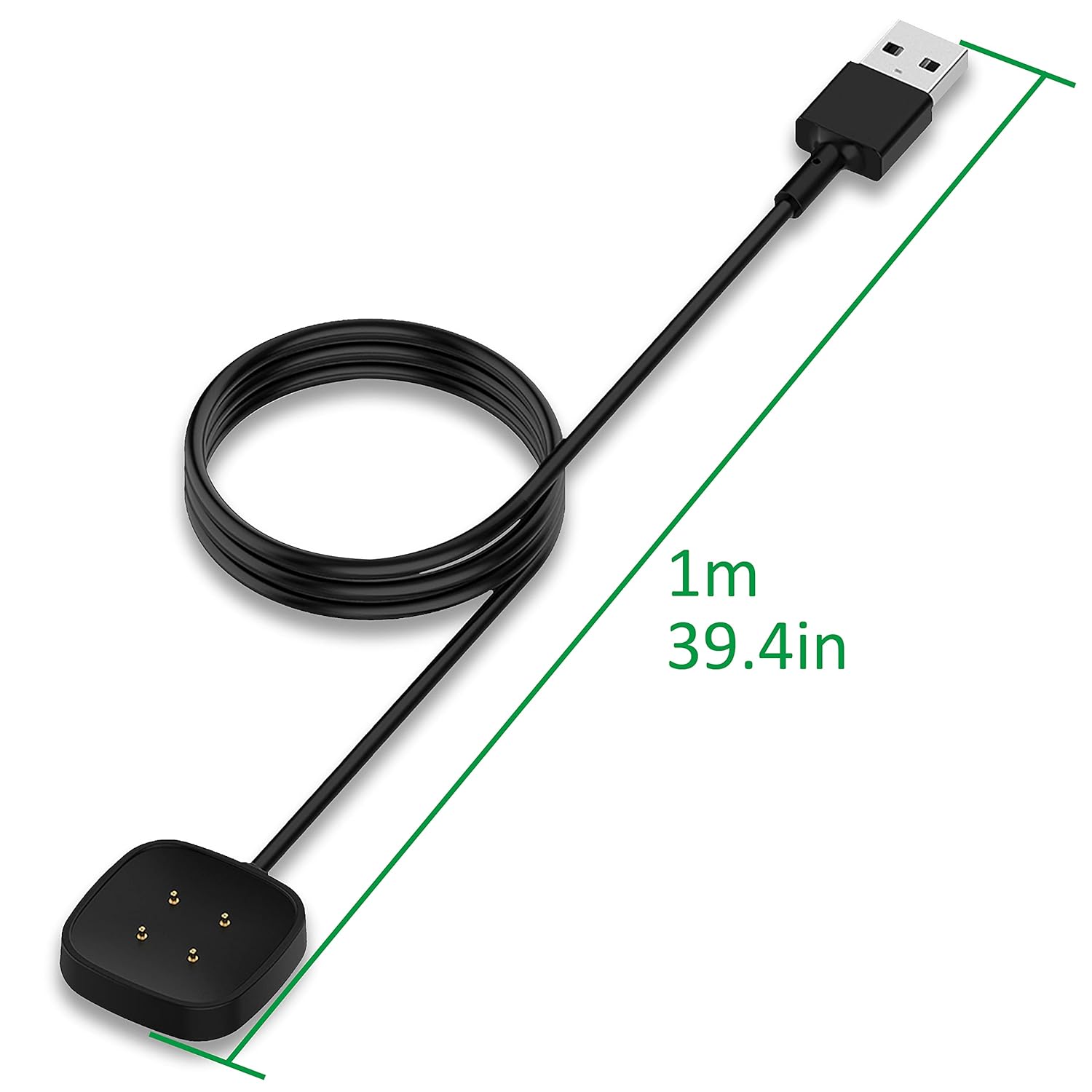 3.3Ft USB Charger Cable Compatible with Fitbit Sense Versa 3 Charger Smartwatch Magnetic Charging Power Cable : Cell Phones & Accessories