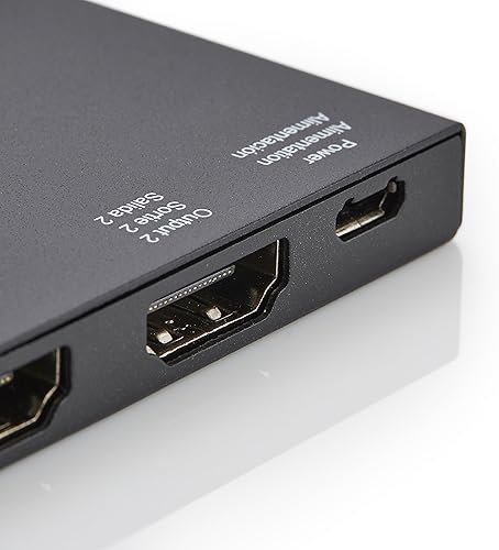 Miniatura 5 de Tienda Basics Divisor HDMI 1 en 2 salidas, 4K a 60Hz para monitores duales, solo espejo, negro