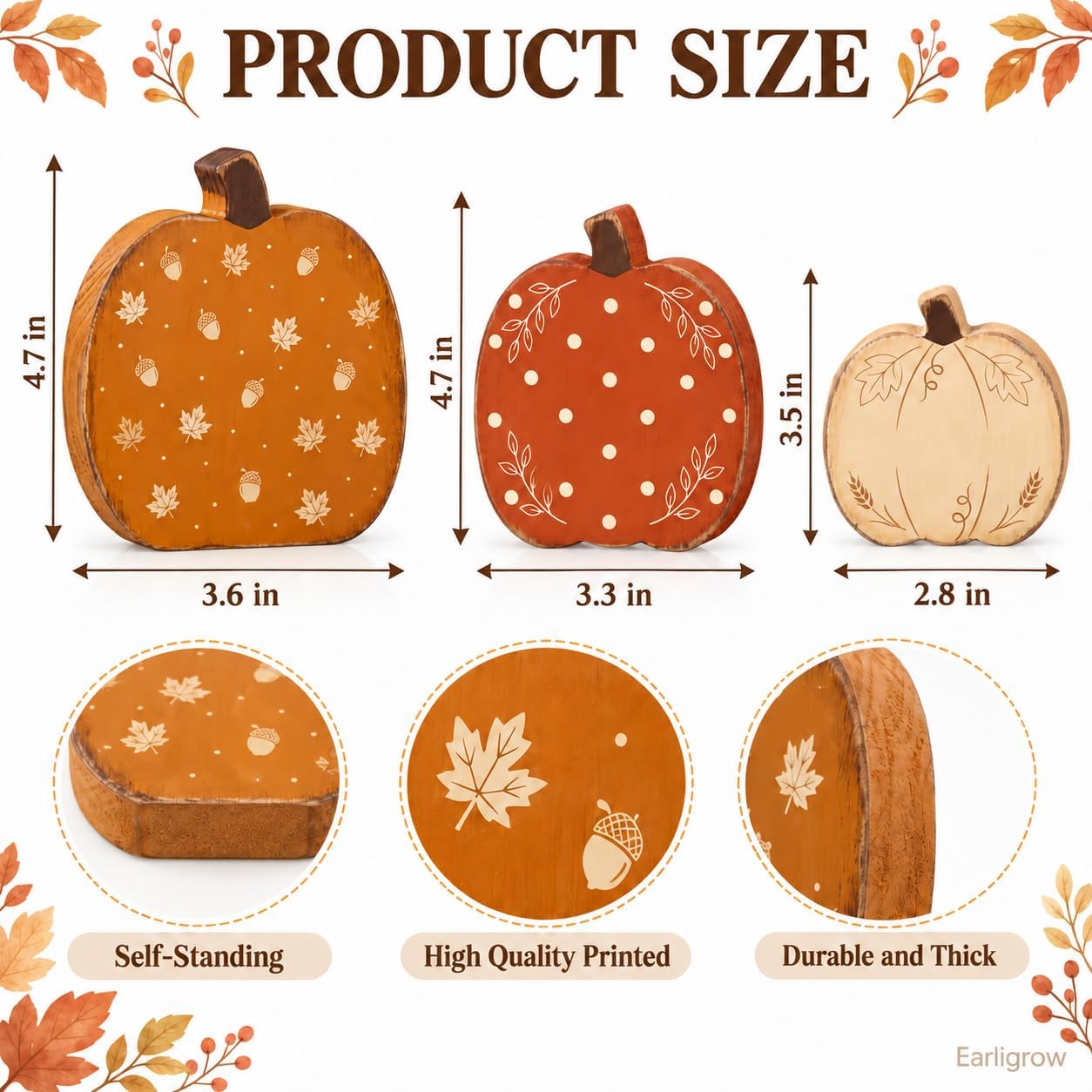 Wooden Pumpkin Fall Decor, Fall Decorations for Home