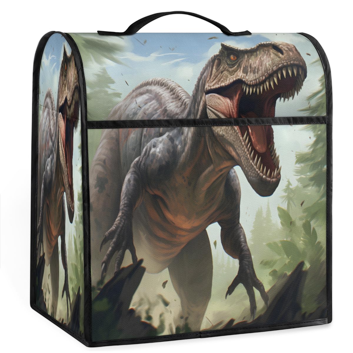 Coffee Maker Cover Ferocious Animal Dinosaur Kitchen Appliance Covers Small Appliance Covers Blender Cover Juicer Cover Dust Covers for Kitchen Appliances with Top Handle and Pockets,Washable,B58