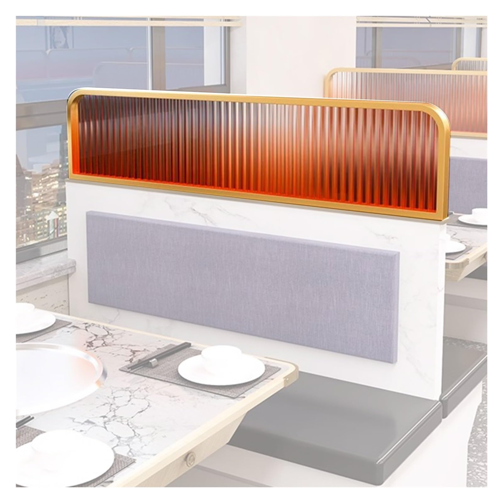 Cloison suspendue en verre dégradé pour salle à manger et restaurant h11,8/19,6 pouces