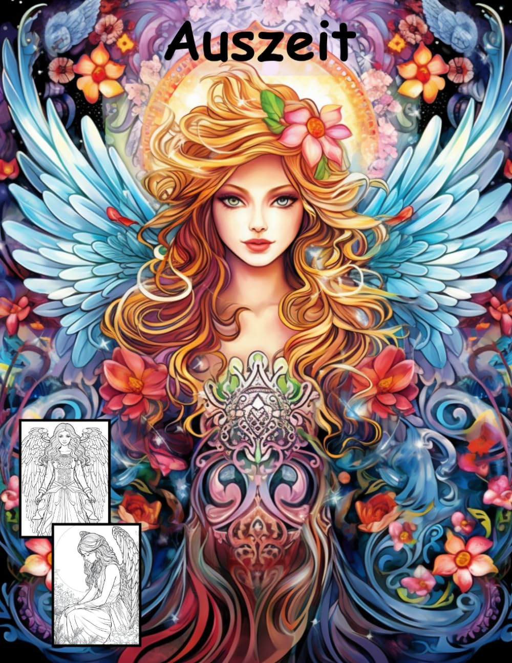 AUSZEIT Angel Woman Engel Coloring Pages -Malbuch für Erwachsene -Entspannung und Stressabbau -Ruhe und Gelassenheit: -ein magisches Ausmalbuch mit 50 ... dich -Anti-Stress -traumhafte Engel-Mädchen