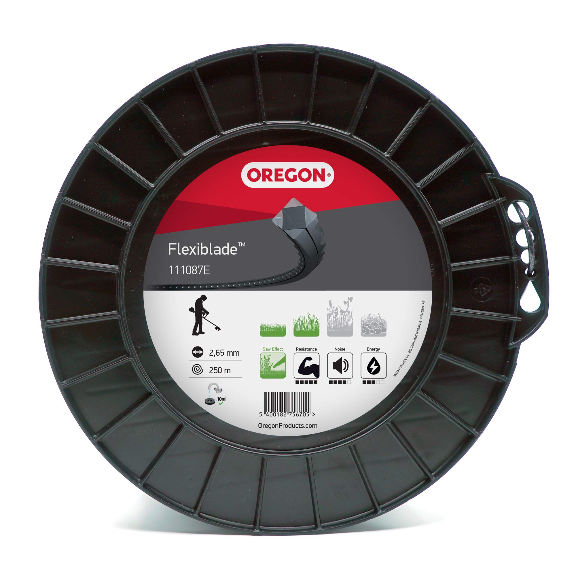 Oregon Hilo Dentado para Desbrozadora 2.65mm, Hierba, Maleza, Vegetación y más, Hilo de Nylon de Gran Resistencia, Compatible con la Mayoría de Modelos Estándar, 2.65mm x 250m (111087E)