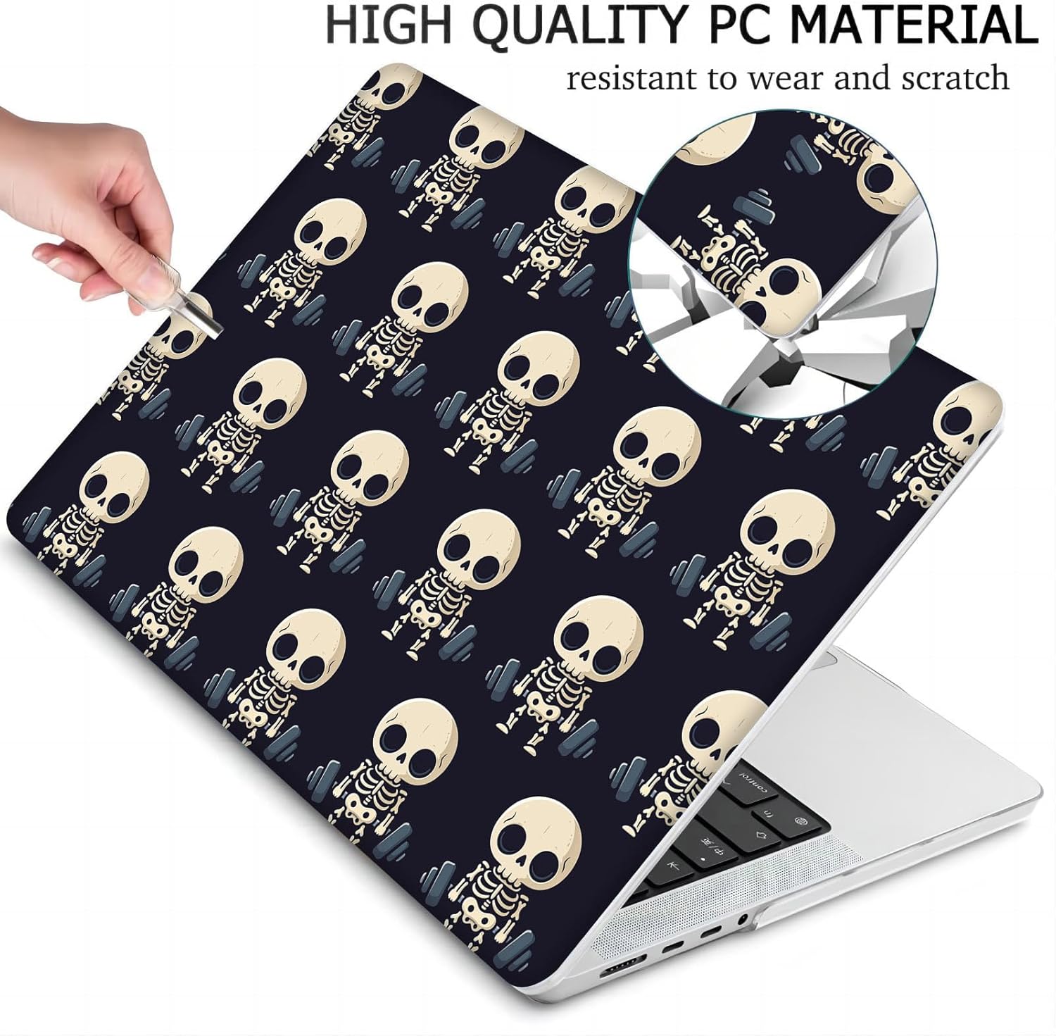 Compatible with MacBook Neo 13-inch, Hard Shell Case with Keyboard Cover and Screen Protector (A3404 A18 Pro chip, 2026 Release) - Skulls MD8545