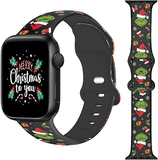 Holidays Watch Band Compatible with Apple Watch Band 38mm 40mm 41mm 42mm 44mm 45mm 49mm 46mm Halloween Christmas Strap Compatible with iWatch Apple Watch Series 10 9 Ultra 8 7 6 5 4 3 2 1 SE Women Men