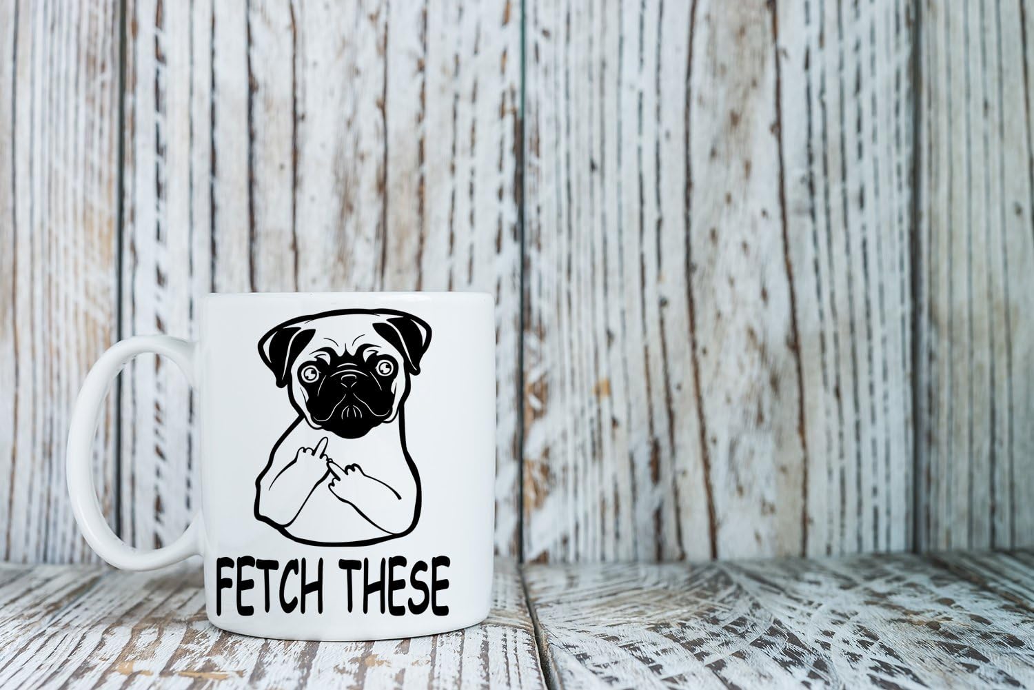 Tор Brаndѕ Fetch This Cute Dog Middle Finger - Funny Dog and Pug Lovers Mug - 11OZ Coffee Mug - Great Gift for Friend, Employee, Boss, Parents, Boyfriend or Girlfriend- By AW Fashions