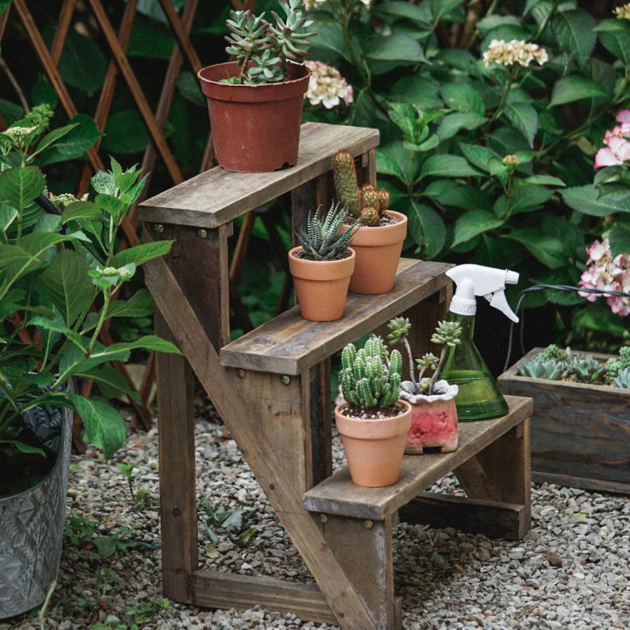 Amazon.co.jp: [GZGZ] プランター台 花台 45*30*50cm 棚板セット3段