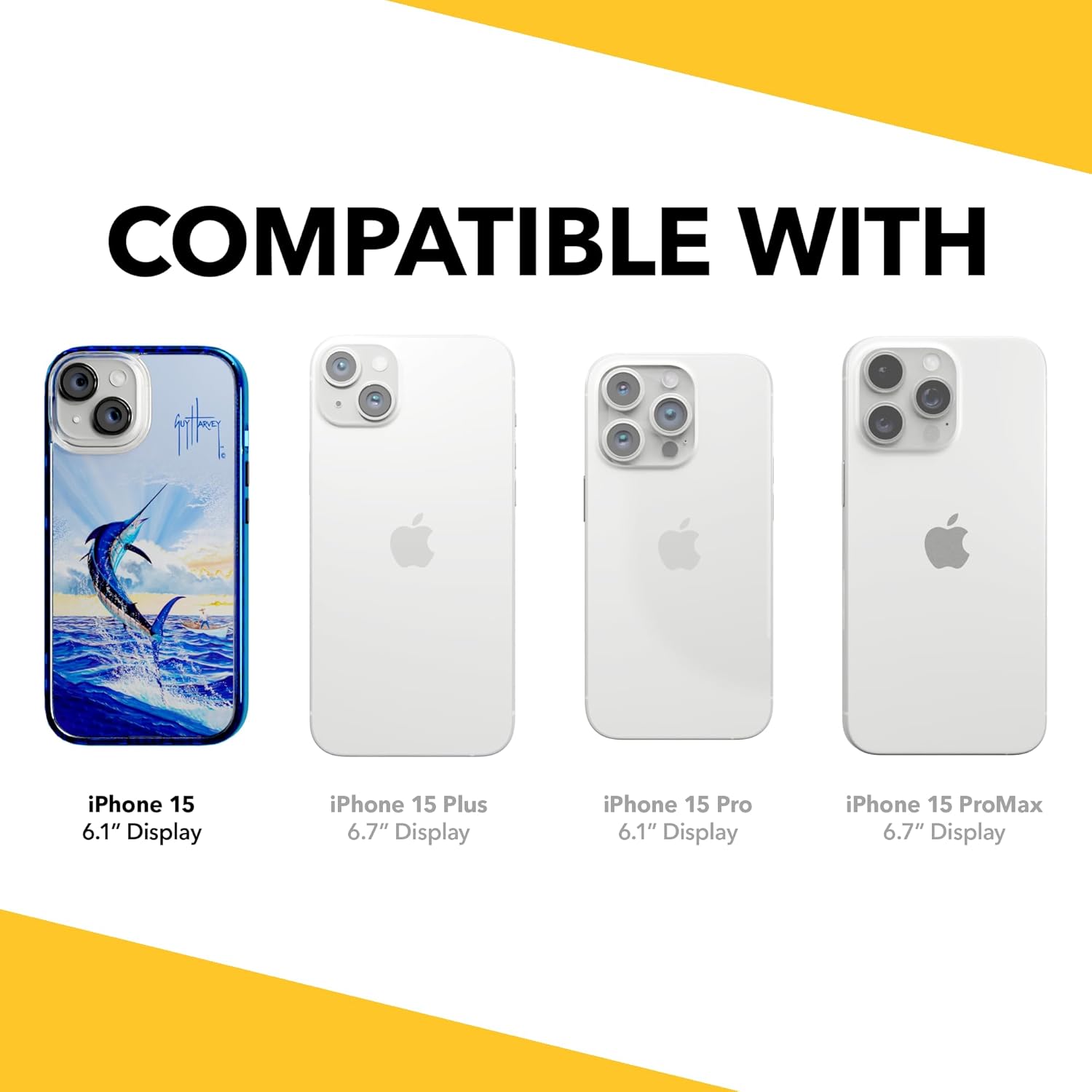 cellhelmet Guy Harvey Dreams Come True Magnetic Case in Bermuda Blue Designed for iPhone 15 [Compatible with MagSafe] 13ft Drop Proof Certified | Shock Proof - Durable | As Seen on Shark Tank