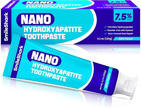 Nano Hydroxyapatite Toothpaste 4.2 Oz, Fluoride Free Toothpaste with Mint Flavor, Remineralizing for Sensitive Teeth, Gentle and Effective Formula for Enamel Repair & Whitening